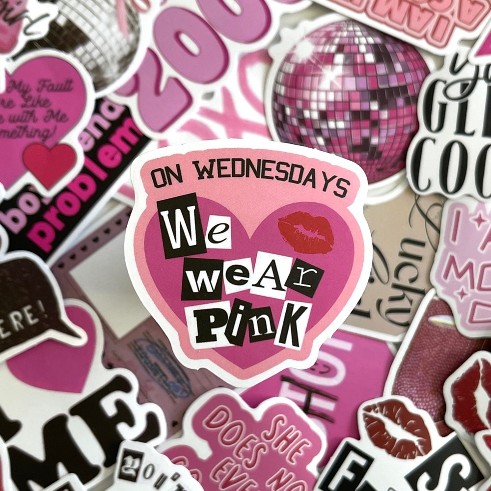 Pack of 50 Mean Girls Pink Stickers